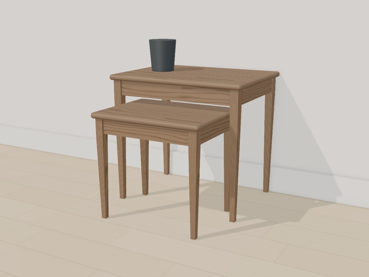 Smoked oak nesting tables, Crava's 3D model