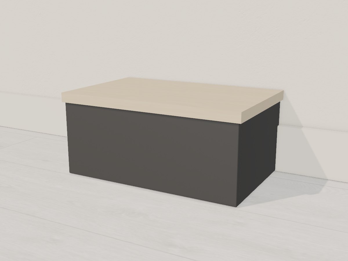 Bread bin with a cutting-board lid, Crava's 3D model