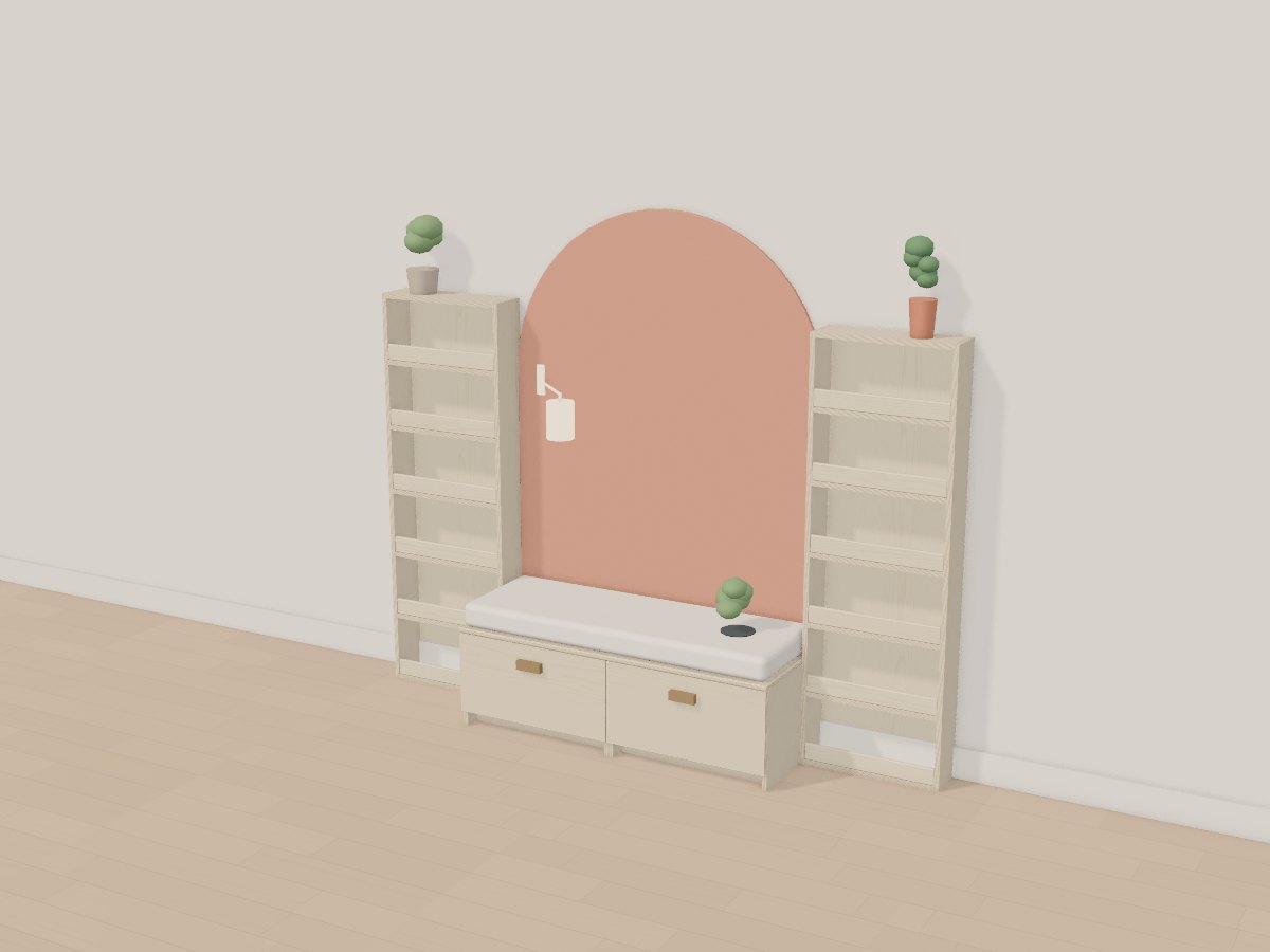Terracotta arch reading nook, Crava's 3D model