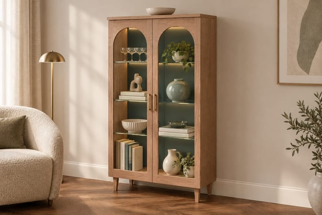 Arched cherry vitrine
