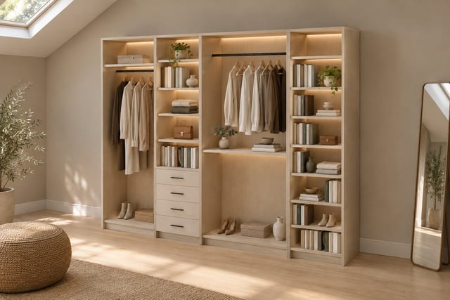 Birch walk-in closet