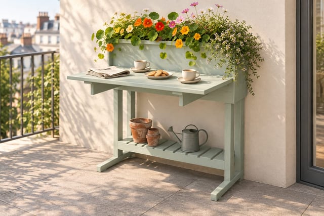 Celadon balcony planter table