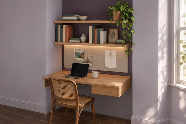 Cherry alcove nook desk