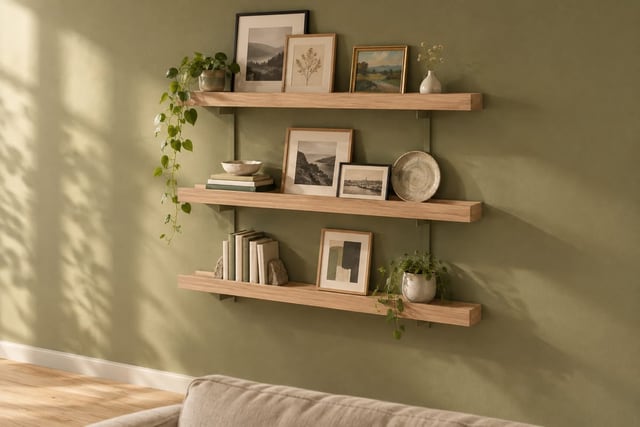 Cherry gallery ledges on twin-slot rails