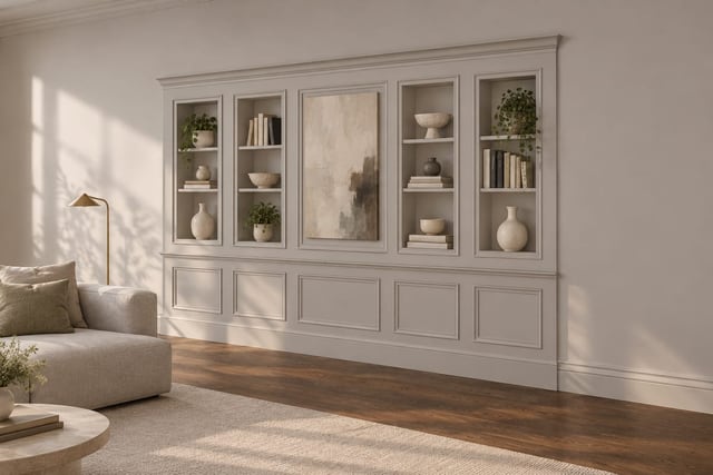 Heather picture-frame panelled wall