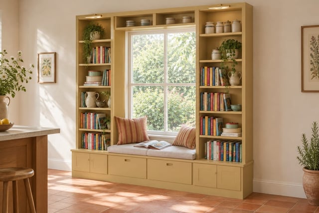Ochre cookbook window seat
