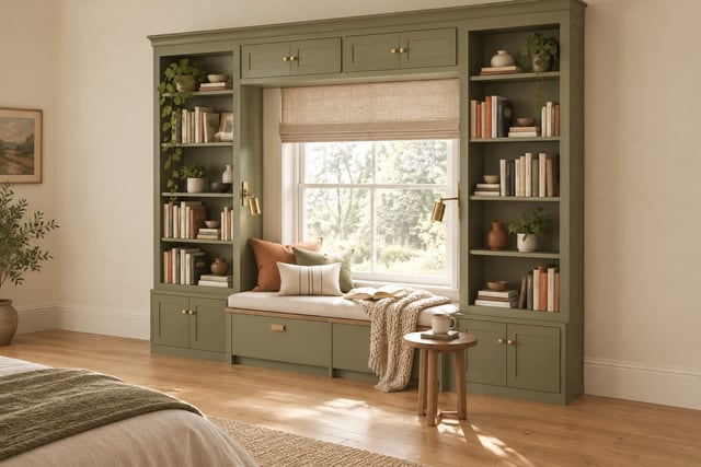 Olive window seat