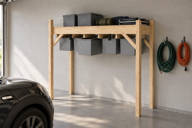 Over-bonnet garage storage loft