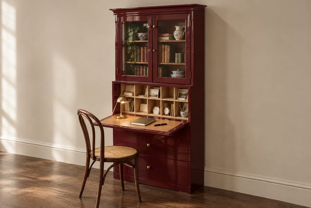Oxblood secretary desk