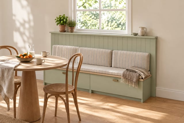 Pistachio beadboard breakfast nook
