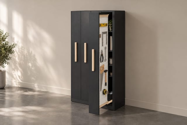 Pull-out pegboard tower