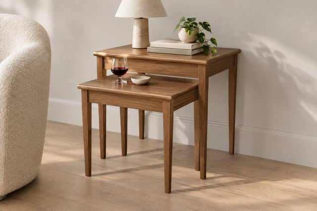 Smoked oak nesting tables