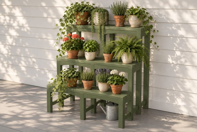 Stepped plant stand