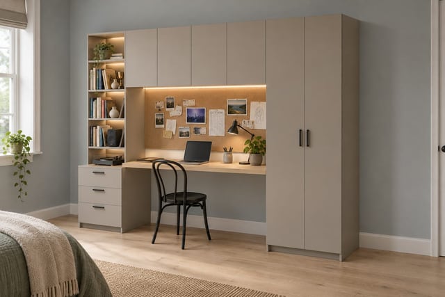 Taupe teen study wall