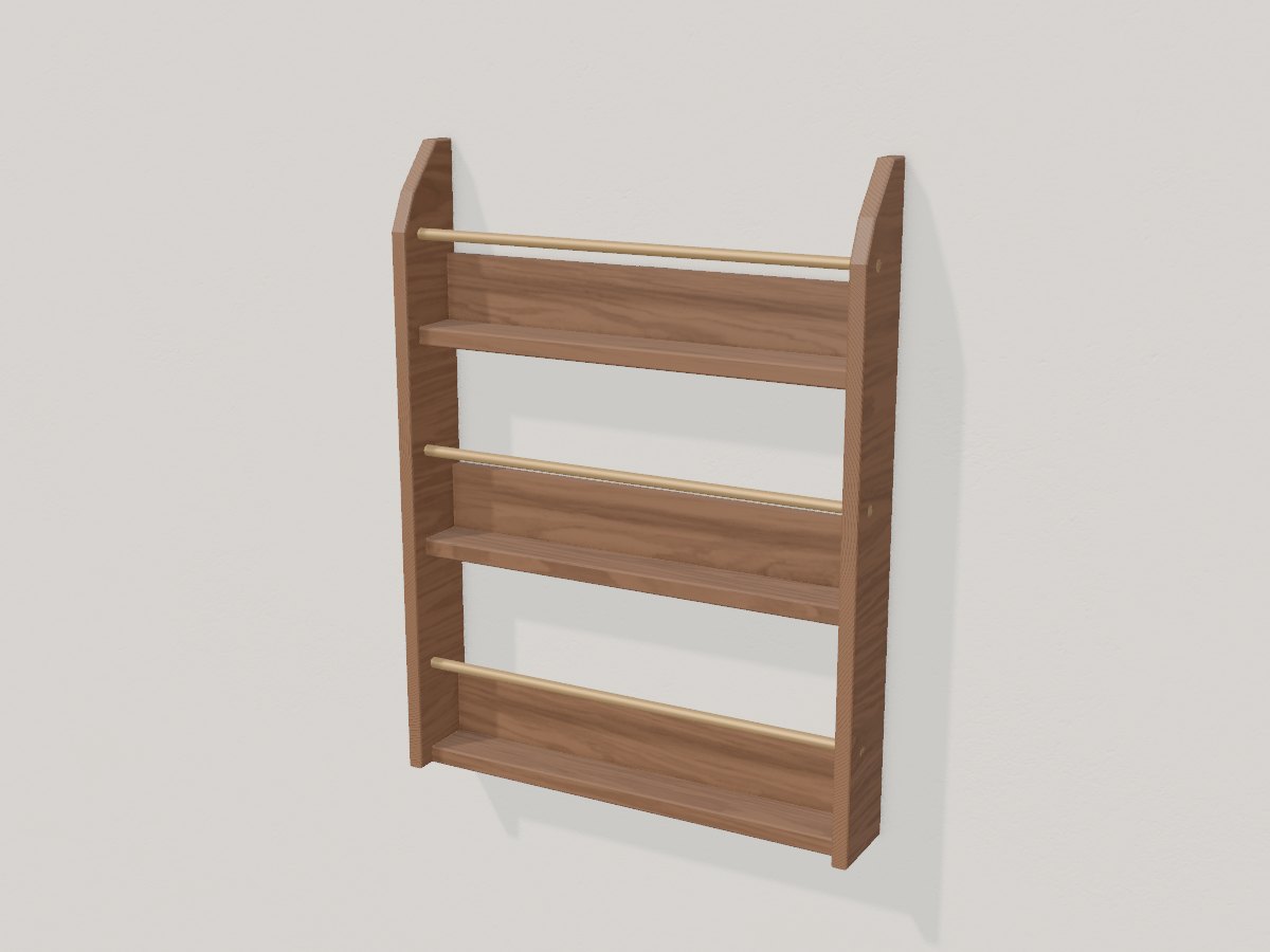 Wall-hung pot-lid rack, Crava's 3D model
