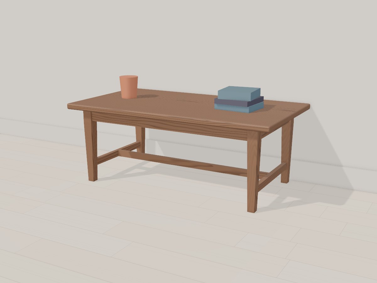 Walnut coffee table, Crava's 3D model