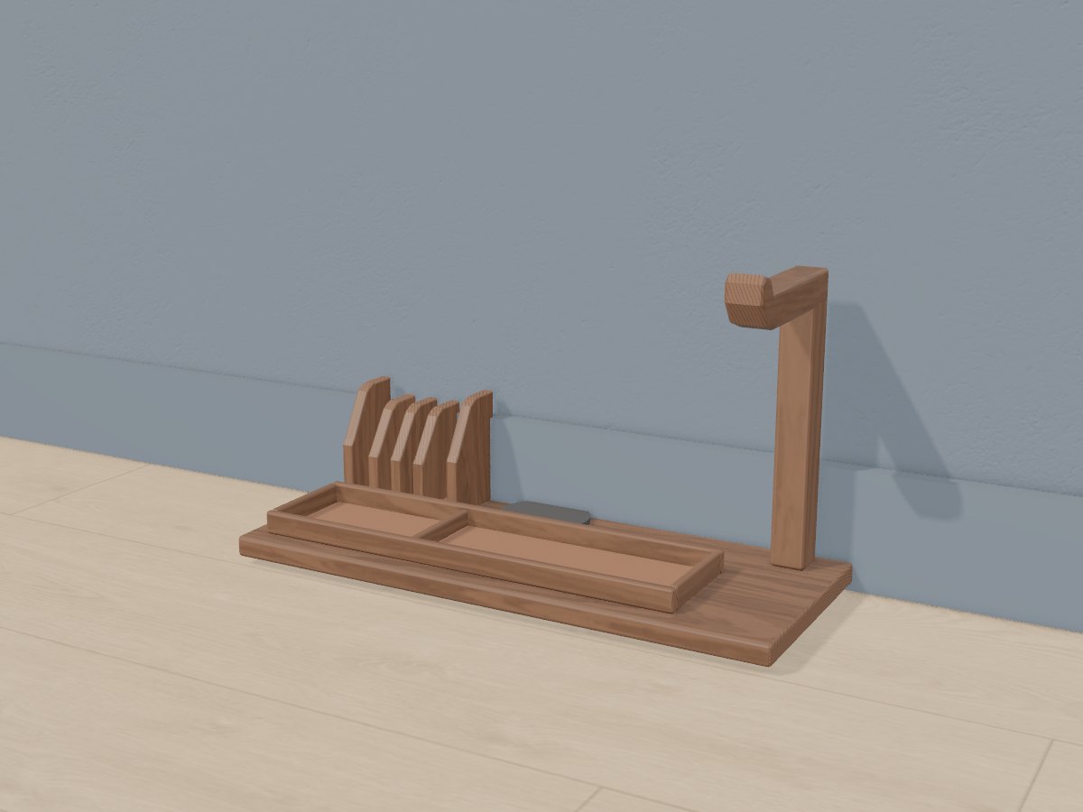 Walnut desk docking station, Crava's 3D model