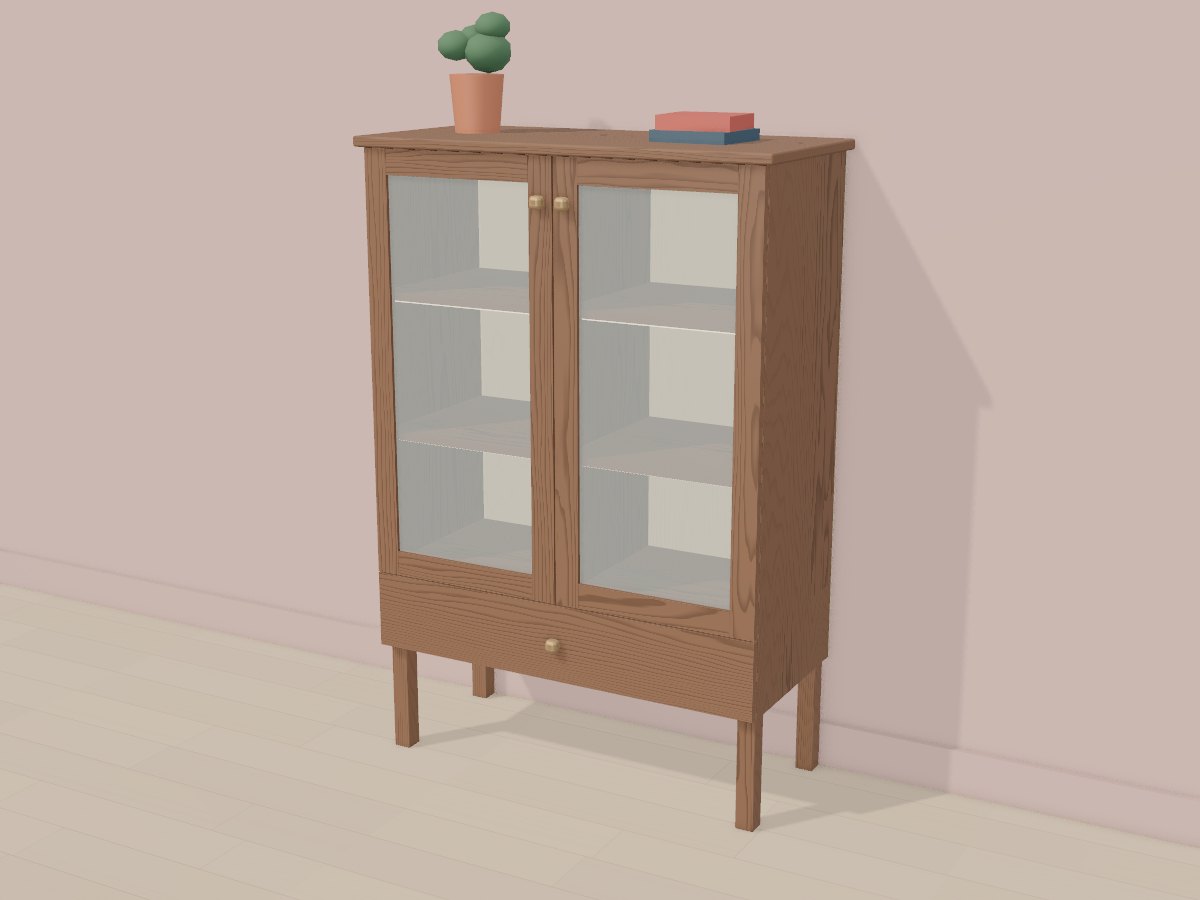 Walnut drinks cabinet, Crava's 3D model