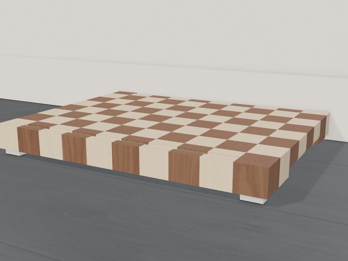 End-grain checkerboard butcher block, Crava's 3D model